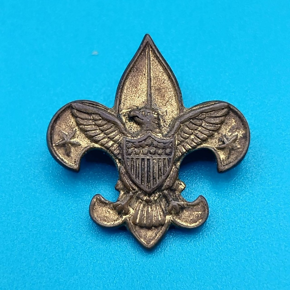 Vintage BSA First Class Brass Lapel Pin PAT 1911 Early Boy Scouts Badge 1910s